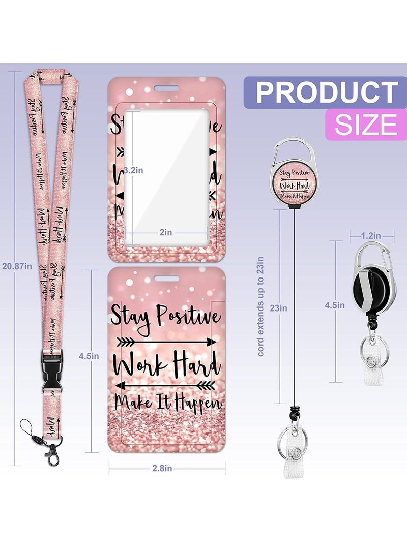 Generic - ID Badge Holder with Lanyard and Retractable Badge Reel Clip,  Id Card Holder Retractable Lanyard, Badge Reel Key Chain for Nurse Nursing Doctor Teacher Student Office Workers 2PCS - Image 1