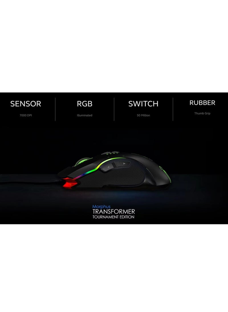 Generic - Yes-Original RGB Gaming Mouse, 7200 DPI, 7 Buttons with 6 Macro Keys, Swap Bracket - GX38 - Image 1