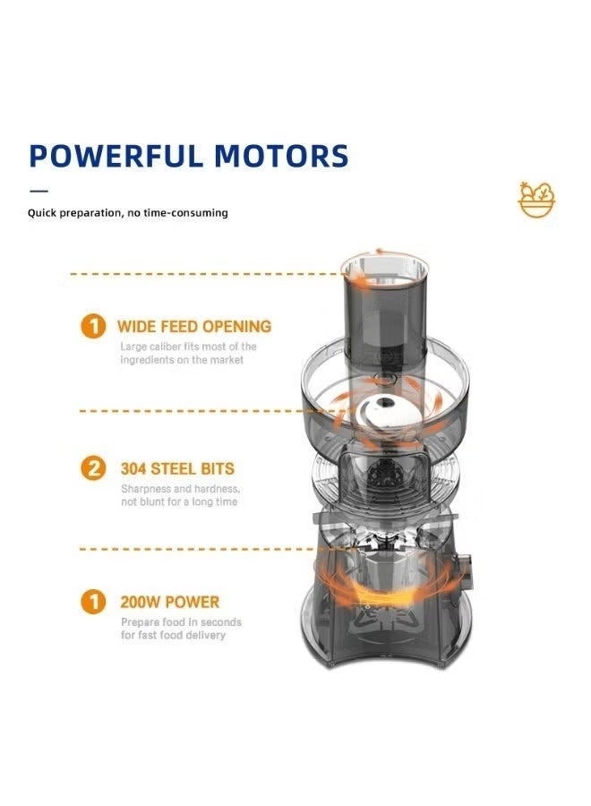 سونفير مفرمة وخضار وسلطة كهربائية 5 في 1 من سونيفر SF-5505 برو – محرك 200 واط، 6 أقراص ستانلس ستيل، تصميم صغير موفر للمساحة، أجزاء آمنة للغسيل في غسالة الصحون - Image 4