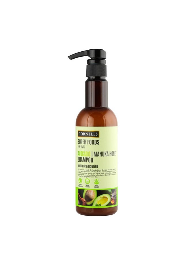 CORNELLS - Super Foods For Hair Avocado Manuka Honey Shampoo 500Ml | For Men & Women | Moisture | Nourish | Sulphate & Paraben Free | Hair Care - Image 1