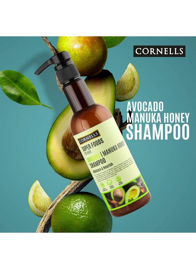 CORNELLS - Super Foods For Hair Avocado Manuka Honey Shampoo 500Ml | For Men & Women | Moisture | Nourish | Sulphate & Paraben Free | Hair Care - Image 1