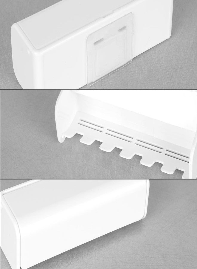 LUEXBOX 6 Slots Wall Mount Toothbrush Holder with Cover, Self Adhesive Toothbrush Storage Organizer for Shower, Toothbrush Hanger for Bathroom, Medicine Cabinet, Dorm - Image 3