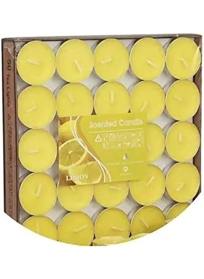 The Bros Tea Light Scented Candle- 50 Pieces (Lemon) - Image 1