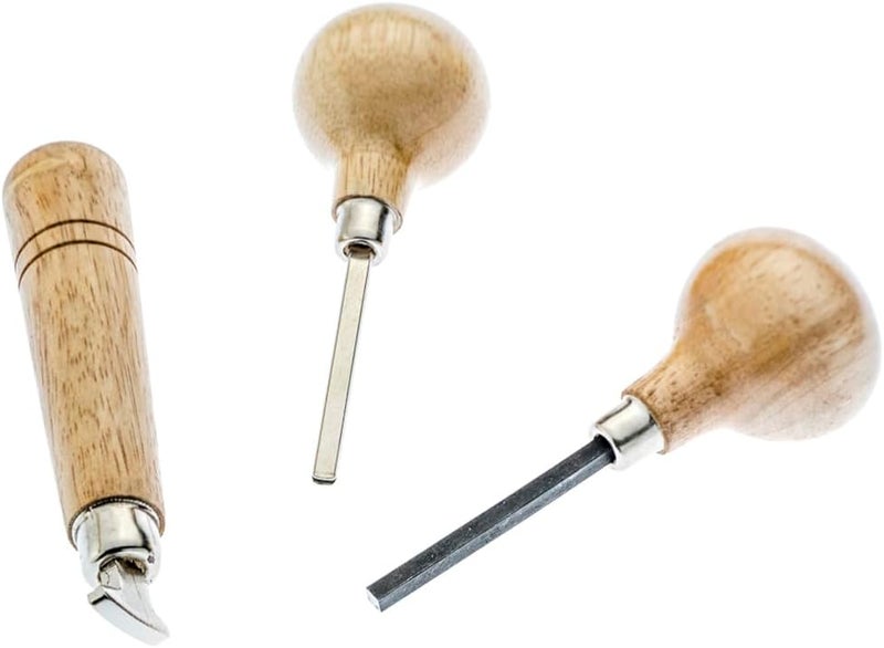 SE Stone Setting Prong and Bezel Set Set of 3 Jewelry Stone Setting Tools Jewelry Stone Prong Pusher Durable Tips Ergonomic Wooden Handles - Image 1