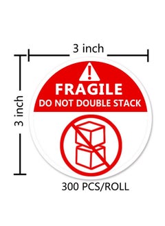 Top label Do Not Stack Shipping Labels,Shipping Warning Stickers For Package,Box,Fragile Stickers,3 Inch 300 Pcs  - Image 2