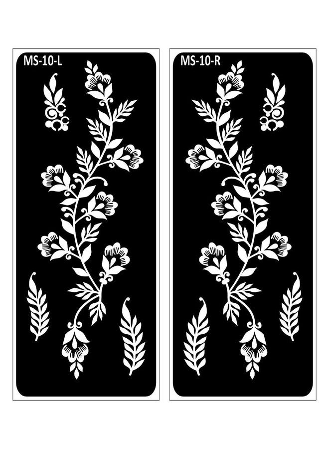 Komstec Tulip Flower Design Mehndi Stencil Set for Wedding Easy-to-Use Henna Mehndi Stencil Sticker for Girl and Women - Image 1