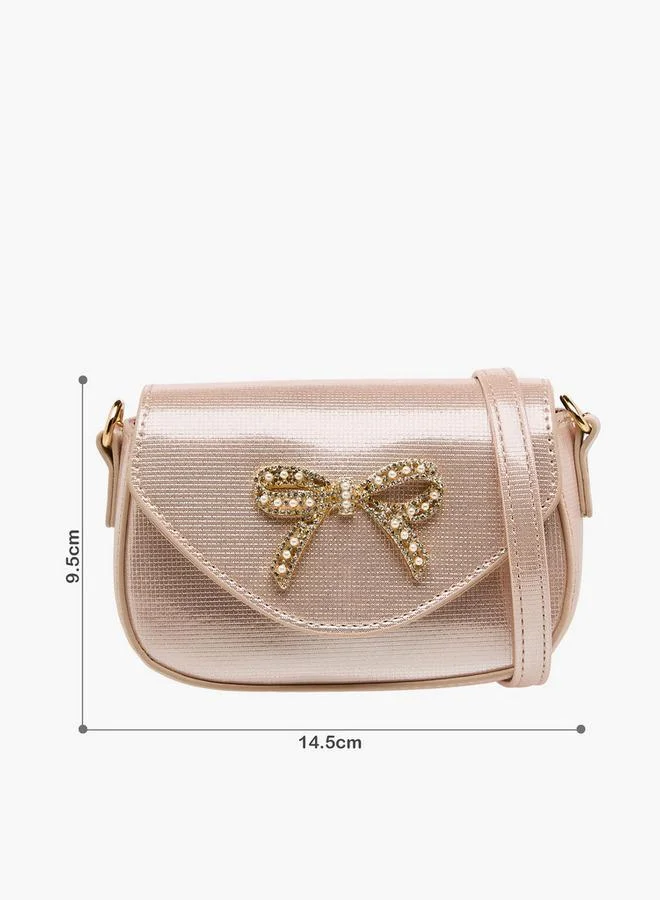 Celeste Bow Embellished Crossbody Bag with Chain Strap Ramadan Collection