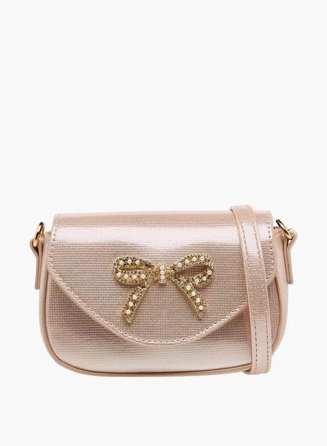 Celeste Bow Embellished Crossbody Bag with Chain Strap Ramadan Collection