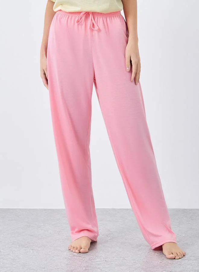Styli Styli Paris Bow Graphic Drop Shoulder T-Shirt and Pyjama Set