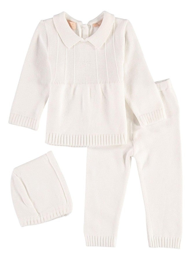Boutique Collection White Knitted Christening 2 Piece Outfit with Cross Detail (24M) - Image 4