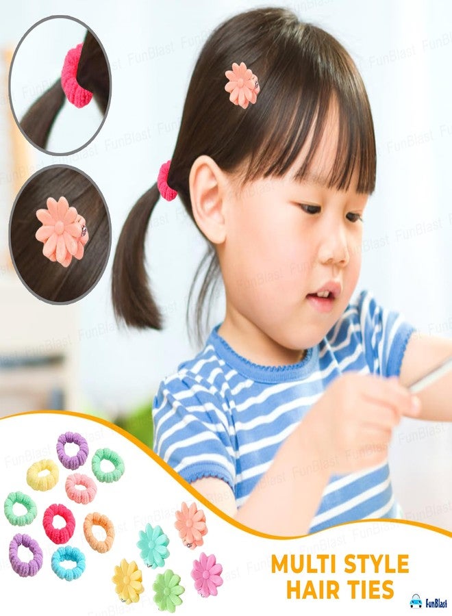 FunBlast – Hair Accessories Set for Girls – 83 Pcs Elastic Hair Ties, Colorful Baby Elastic Hair Bands Set with Hair Clip for Girls, Womens, Baby Girls, Teens (Multicolor) (Pack of 1) - Image 3