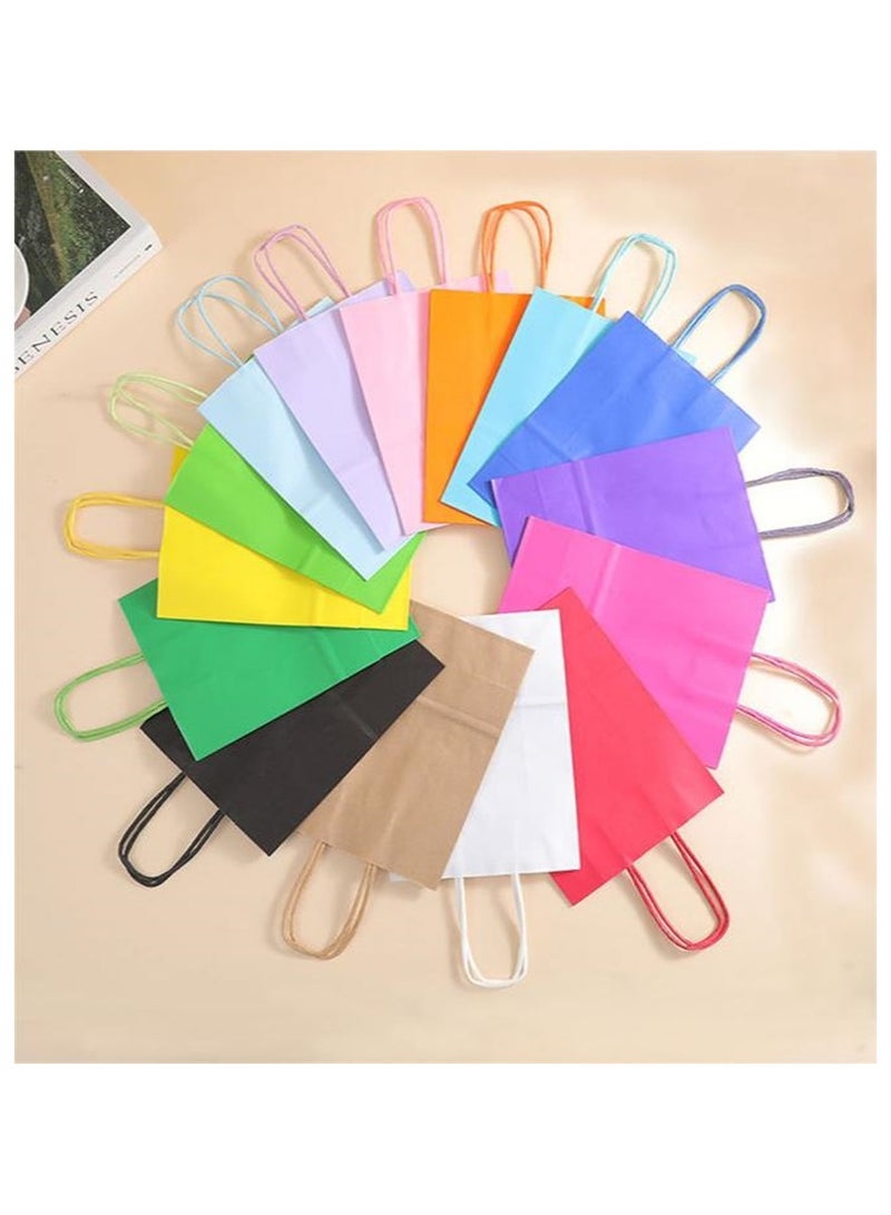 Paper Gift Bags 40 Pcs, Kraft Paper Bags Party Favor Bags with Handles for Kids Birthday, Baby Shower, Crafts, Wedding, Party Supplies, Size 22x16x8 cm(10 Colors) - Image 1