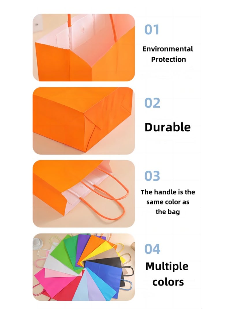 Paper Gift Bags 40 Pcs, Kraft Paper Bags Party Favor Bags with Handles for Kids Birthday, Baby Shower, Crafts, Wedding, Party Supplies, Size 22x16x8 cm(10 Colors) - Image 2