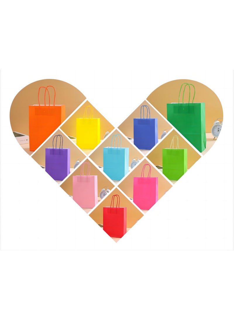 Paper Gift Bags 40 Pcs, Kraft Paper Bags Party Favor Bags with Handles for Kids Birthday, Baby Shower, Crafts, Wedding, Party Supplies, Size 22x16x8 cm(10 Colors) - Image 5