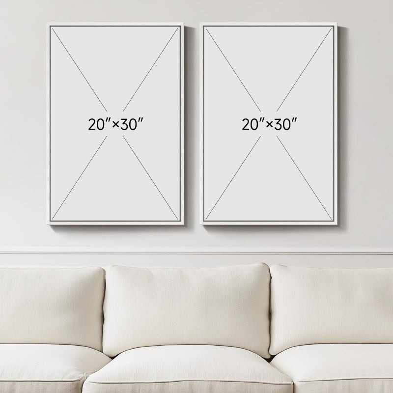 Cuspin Large White Framed Blue and Gold Abstract Canvas Wall Art, 2 Piece Modern Minimalist Art Prints Paintings Artwork for Walls, Glitter Pictures for Living Room, Dining Room, Bedroom Wall Decor 20x30 In - Image 3