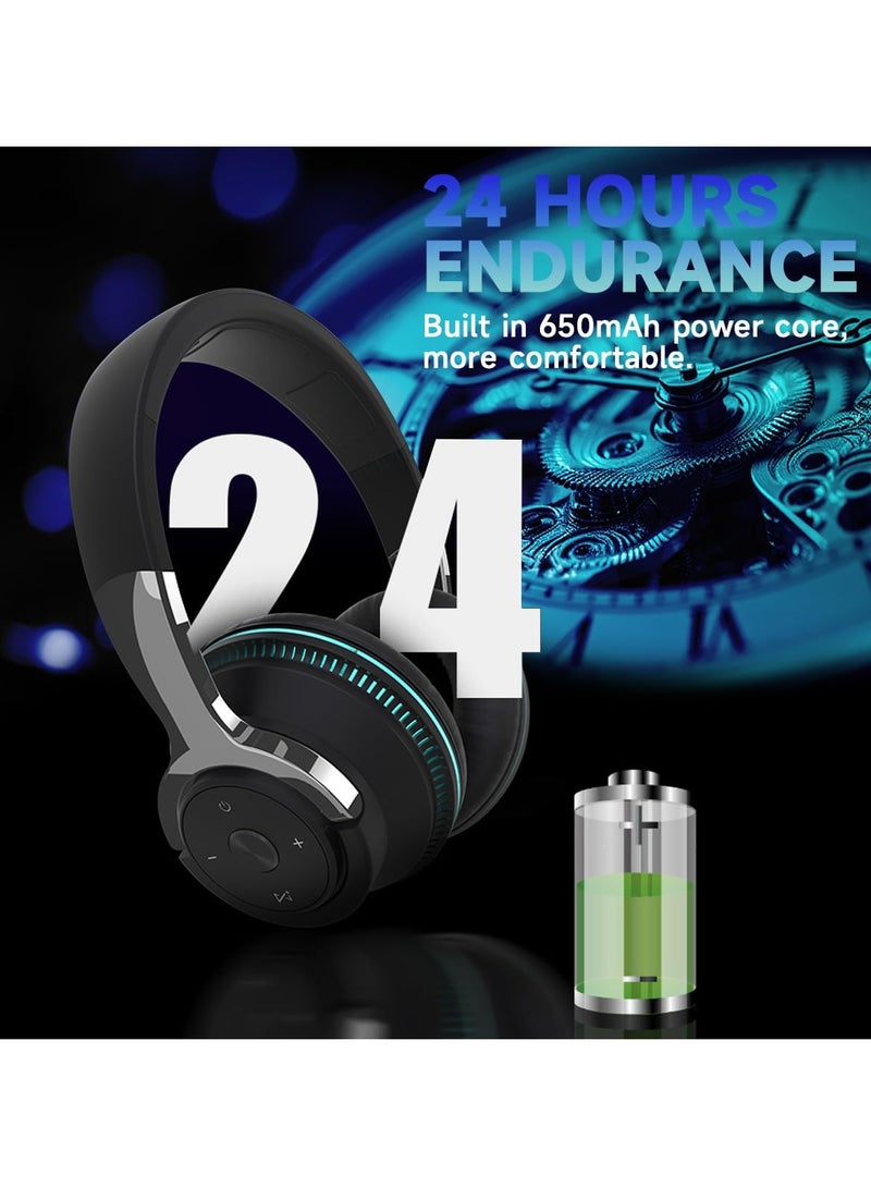 Joshberg Bluetooth Wireless On-Ear Headphones with Microphone RGB Breathing Light - Image 4