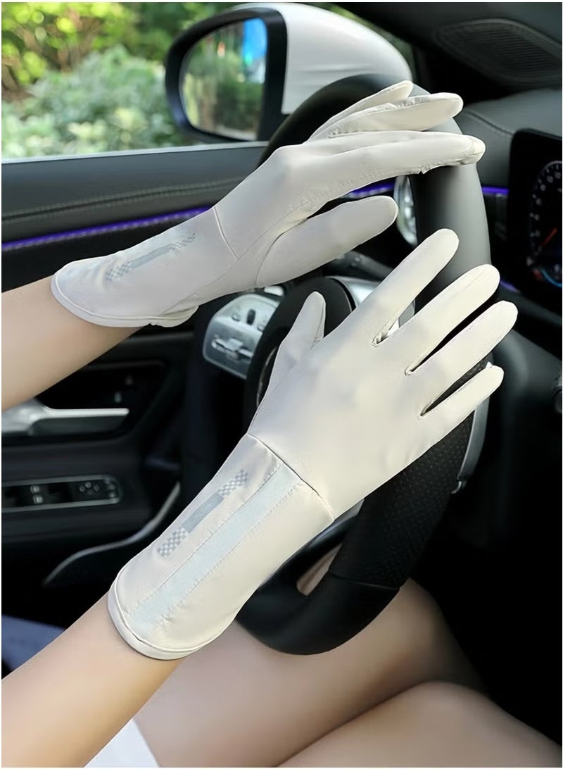 Kibee Ladies' gloves, driving gloves, anti-slip sunscreen long gloves for summer ultraviolet protection. - Image 3