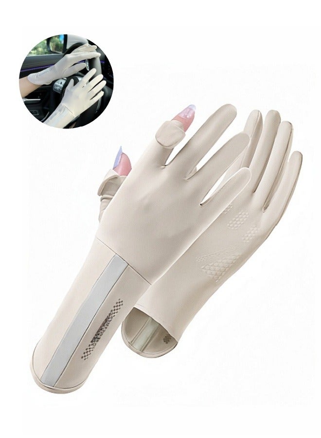 Kibee Ladies' gloves, driving gloves, anti-slip sunscreen long gloves for summer ultraviolet protection. - Image 1
