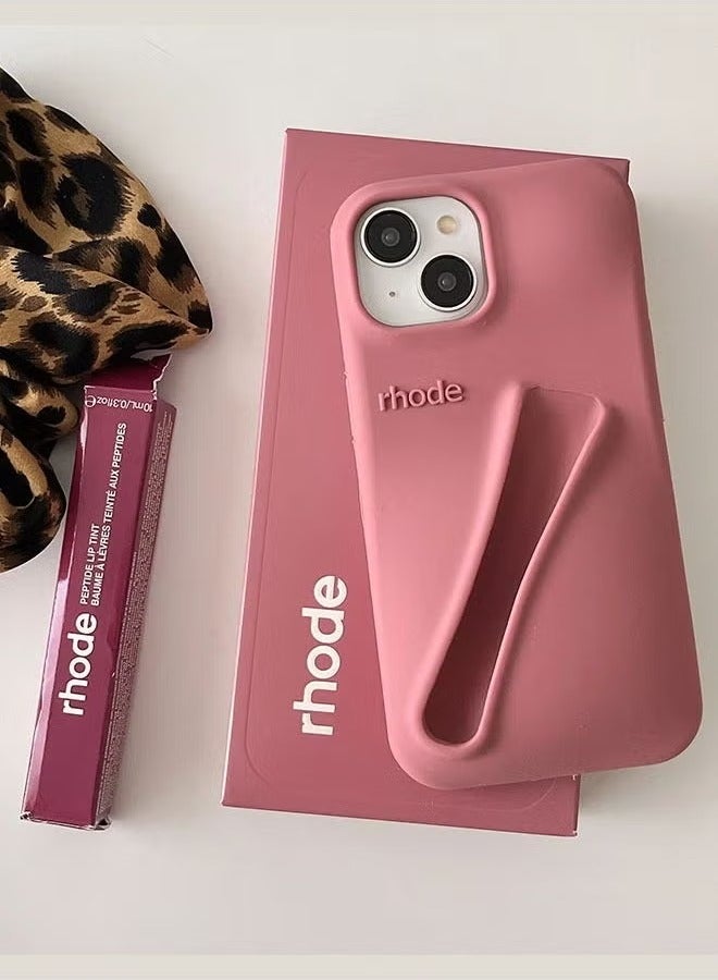 rhode iPhone 16 Pro Max Silicone Case Lip Holder for Cell Phone, Lip Gloss Adhesive Sleeve for Phone, Lip Holder Stick-on Phone Case, Back Stick On Holder for iPhone Phones (Salty Tan)  - Image 4