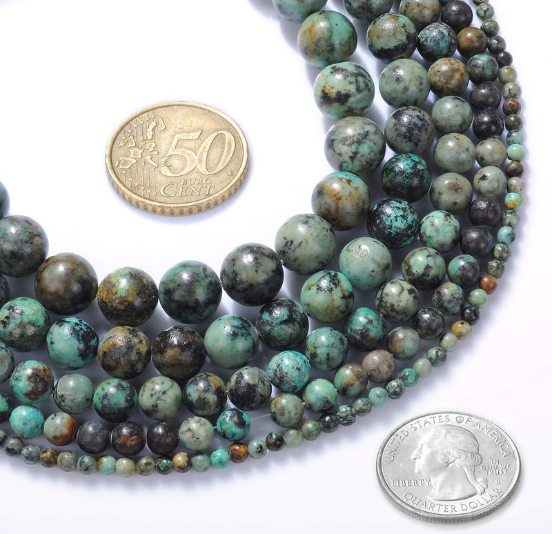 Ruilong 2MM 3MM 4MM 6MM 8MM 10MM 12MM Natural African Turquoise Beads for Jewelry Making by Ruilong (2MM) - Image 2