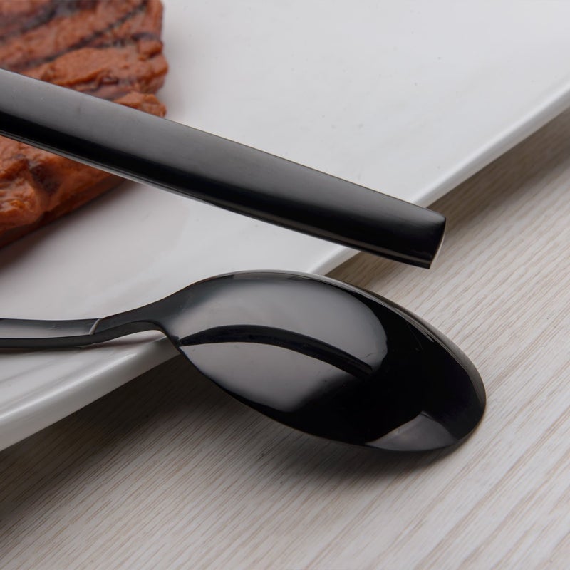 Berglander 20 Piece Titanium Black Plated Stainless Steel Flatware Set, 20 Pieces Silverware Set, Cutlery Set, Service for 4 (shiny Black) - Image 4