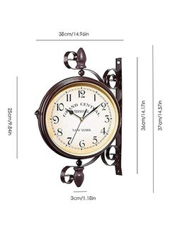 FBBSZSD Outdoor Garden Wall Clock, 15 Inch Classical 360°Rotation Double Sided Train Station Clock with Station Bracket Garden Clock Indoor Outdoor Decoration Waterproof Outdoor Clock - pzsku/Z88EC0EFE68E8C35BB071Z/45/_/1725712604/f1bc5995-0f90-4d02-91a6-80eb082df3f6