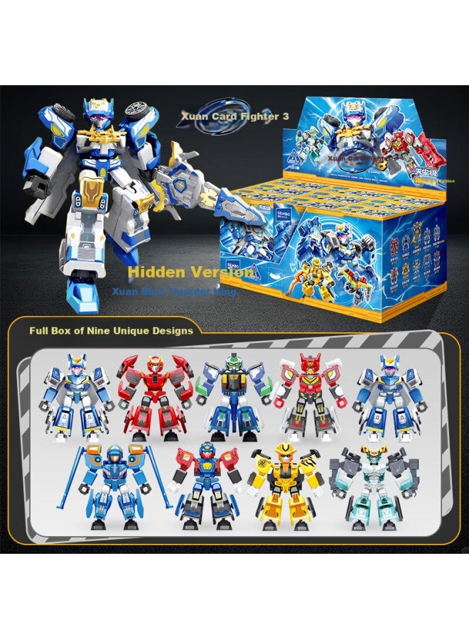 Qiji Senbao Building Blocks Flash Card Fighter Toy Children's Assembly Block Figure Blind Box Blind Box Boy Birthday New Year Gift - Image 1