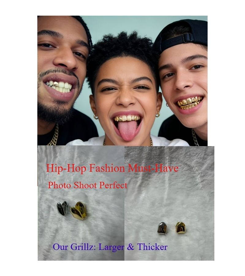 4pcs Hip Hop Punk Style Decorative Braces Suitable For Rappers Tooth Decoration Showing Different Styles Electronic Music Parties Rap Competitions - Image 2