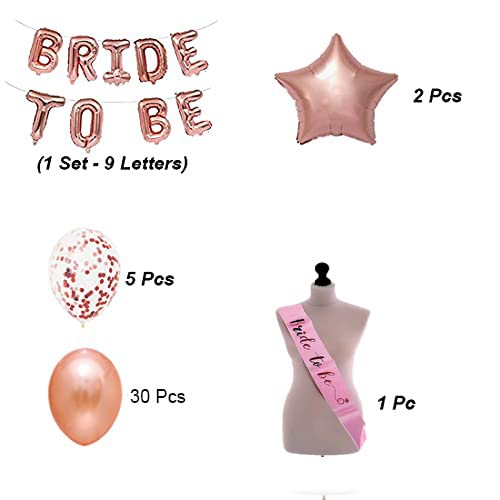 SOI Rubber Bachelorette Party Decorations- 48 Pcs,Bride To Be Decorations For Bridal Shower |Bride to Be Decoration Set Combo | Bride To Be Decal For Backdrop |Bride Balloons Rose Gold Decoration Set - Image 2