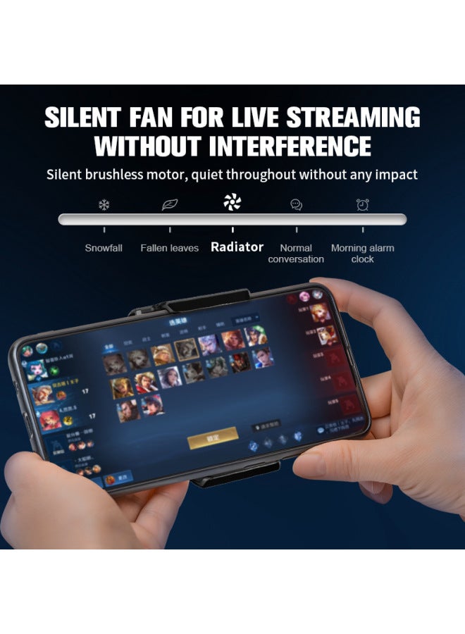 إسكدنيا الهاتف المحمول المبرد التبريد قطعة أثرية أشباه الموصلات التبريد كتم الصوت لعبة حية الرياضة الإلكترونية تبديد الحرارة الجليد-اللون: أسود - Image 5