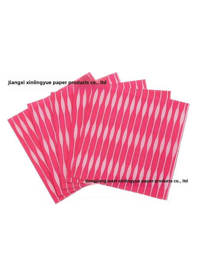 Variety Of Paper Towels Can Make Printed Napkins Disposable Paper Towels To Make Holiday Party Supplies-Color:Tissue 25*25-red Gray Strip - Image 1