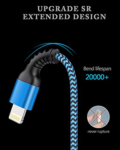 Haoano Rapid Charging iPhone Cable, Apple MFI Certified Extension Charging USB Wire, Long Braided Data Sync Transfer Power Line for iPhone 14 13 12 11 Pro Max/10/XS/XR/SE, USB to Lightning Cord 10FT | 2Pcs - Image 4