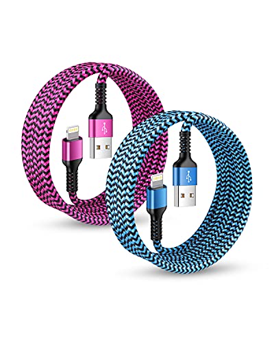 Haoano Rapid Charging iPhone Cable, Apple MFI Certified Extension Charging USB Wire, Long Braided Data Sync Transfer Power Line for iPhone 14 13 12 11 Pro Max/10/XS/XR/SE, USB to Lightning Cord 10FT | 2Pcs - Image 1