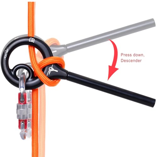 AOKWIT 9 Rescue Figure, Upgrade 8 Descender Climbing Gear Downhill Equipment Easy Operation Rigging Plate Aluminum Alloy Rigging Plate for Rock Climbing Belaying and Rappeling Device (Black) - Image 4