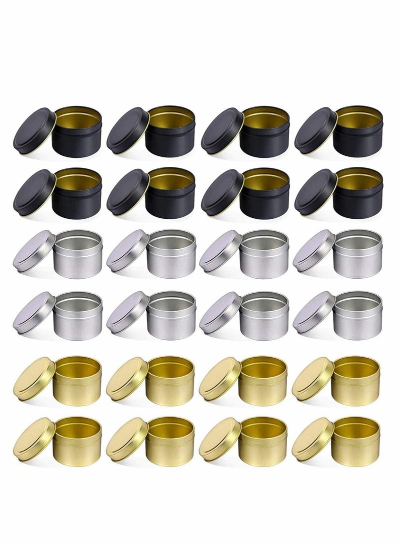 Candle Jars, Candle Tins, Candle Making Kit, Containers Empty Tinplate Storage Candle Jars for DIY Candle Making, Candies, Gifts Treasures, Arts Crafts, Storage Candle Making Kits 5 Oz, 24 Pcs  - Image 1