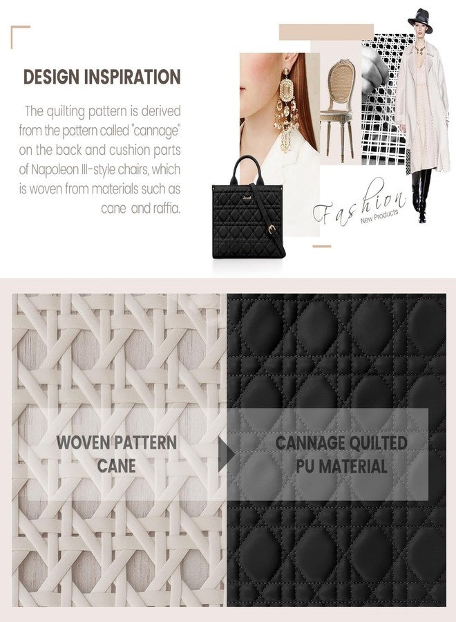 LOVEVOOK Purses and Handbags for Women, PU Leather Tote Bag Shoulder Crossbody Bags Top Handles Quilted Satchel - Image 3