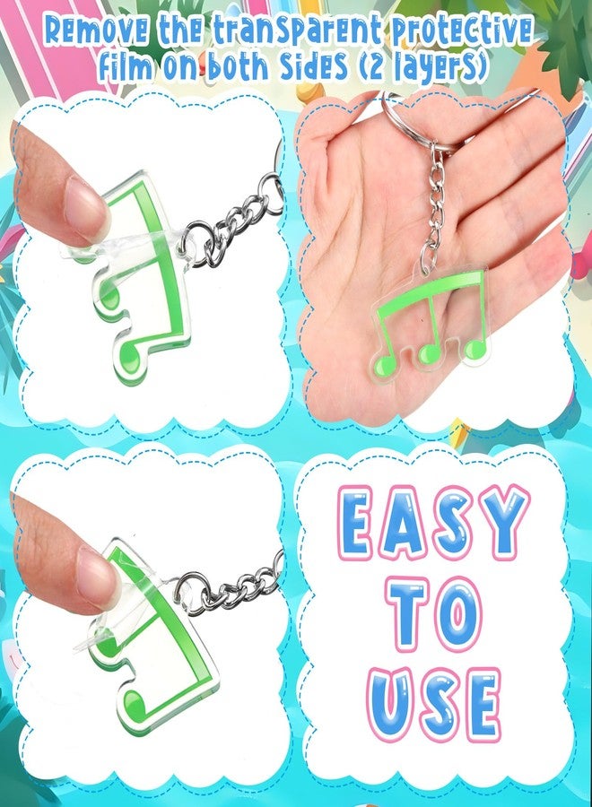 سوريو سلسلة مفاتيح نوتات موسيقية من Sureio، ٥٠ قطعة، مصنوعة من الأكريليك، هدايا موسيقية للحفلات، هدايا للجوقات، حلقات مفاتيح موسيقية، ميداليات مفاتيح، مستلزمات العودة إلى المدرسة للطلاب - Image 3