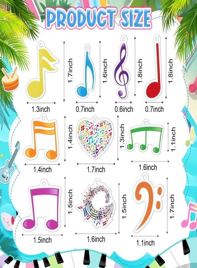 سوريو سلسلة مفاتيح نوتات موسيقية من Sureio، ٥٠ قطعة، مصنوعة من الأكريليك، هدايا موسيقية للحفلات، هدايا للجوقات، حلقات مفاتيح موسيقية، ميداليات مفاتيح، مستلزمات العودة إلى المدرسة للطلاب - Image 2