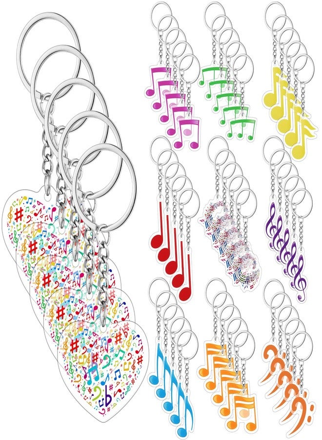 سوريو سلسلة مفاتيح نوتات موسيقية من Sureio، ٥٠ قطعة، مصنوعة من الأكريليك، هدايا موسيقية للحفلات، هدايا للجوقات، حلقات مفاتيح موسيقية، ميداليات مفاتيح، مستلزمات العودة إلى المدرسة للطلاب - Image 1