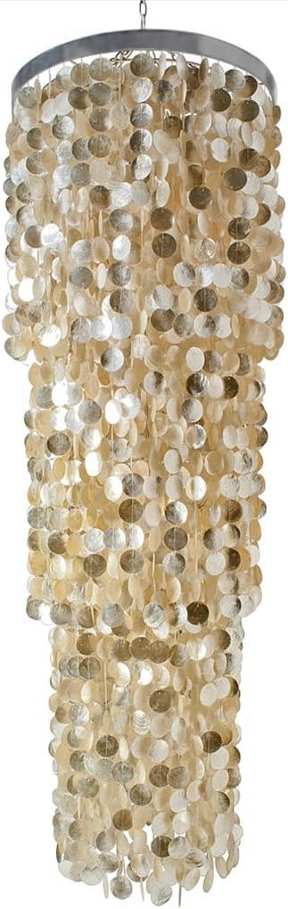 Kouboo KOUBOO 1050006 King Size Capiz Chandelier Extra Large Gold Hue  - Image 1