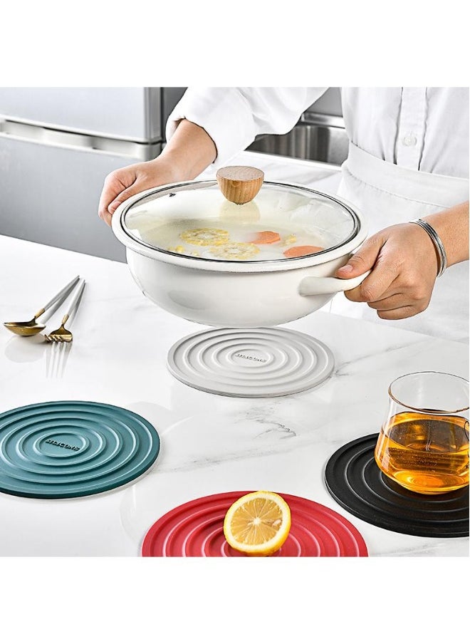Generic - 1 Set Of Thickened Circular Thermal Insulation Pads With Storage Rack Pot And Bowl Mats Anti Scalding And High-Temperature Resistant Dining Table Mats Cup Mats Anti Slip Mats - Image 1