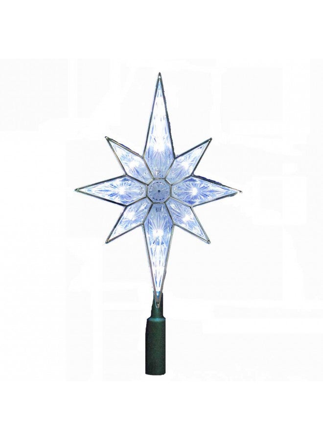 Kurt Adler 10-Light 10-1/2-Inch Clear LED 8-Point Star Treetop