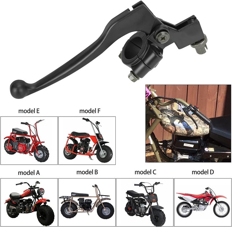 FVRITO Left Brake Handle Clutch Lever Perch for 196cc 6.5HP Coleman CT200U BT200X Trail 200 CT200U-EX CC100X Baja Motovox Monster Moto Mini Bike CRF XR SSR 70 80 Suzuki KX65 Pit Dirt Bike - Image 4