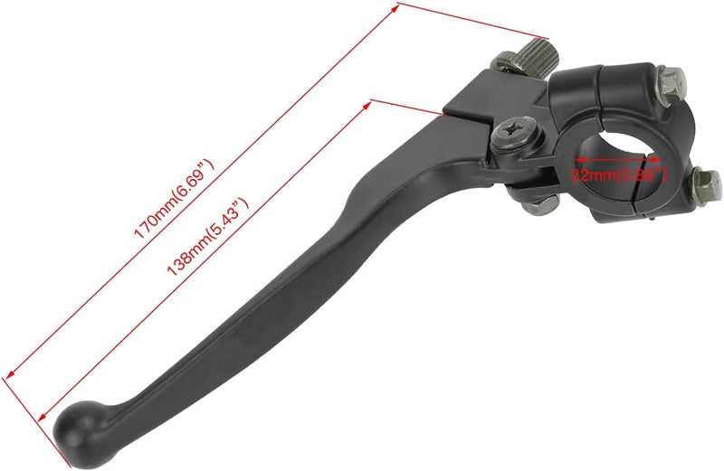 FVRITO Left Brake Handle Clutch Lever Perch for 196cc 6.5HP Coleman CT200U BT200X Trail 200 CT200U-EX CC100X Baja Motovox Monster Moto Mini Bike CRF XR SSR 70 80 Suzuki KX65 Pit Dirt Bike - Image 5