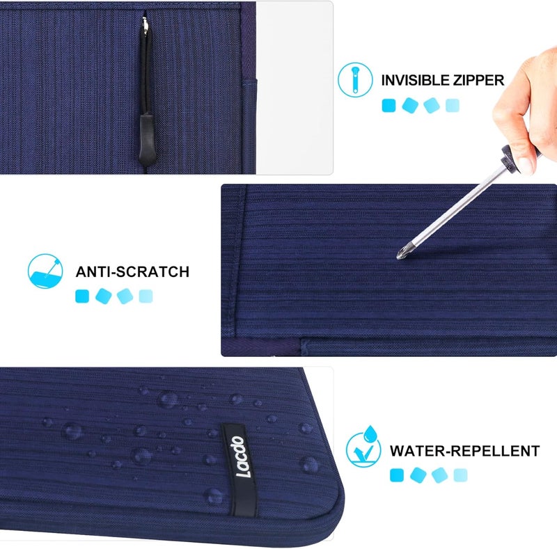 Lacdo Tablet Sleeve Case for 13 inch New iPad Air M4 M3 M2 2026-2024, 13 inch iPad Pro M5 M4, 12.9 inch iPad Pro with Magic Keyboard and Smart Keyboard Folio, iPad Sleeve 13 inch Protective Bag,Blue - Image 5