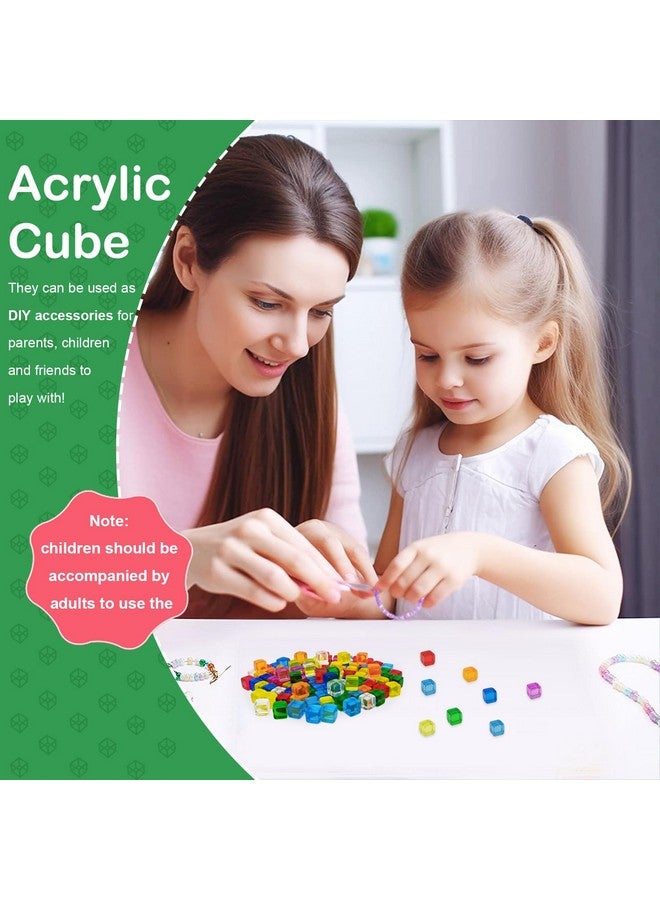 160 Pcs 8 Colors Blank Dice, 7.5mm Mini Acrylic Cubes Multi-Colored Clear Dice, Assorted Color No Hole Beads for Board Games Tabletop Gaming Dices DIY Making  - Image 3