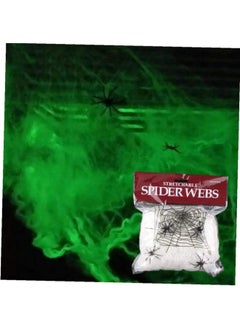 silvercnc 1set Luminous Spider Webs Creative Black Spiders Web Props Glow in the Dark Stretch Web for Halloween Party Decoration 