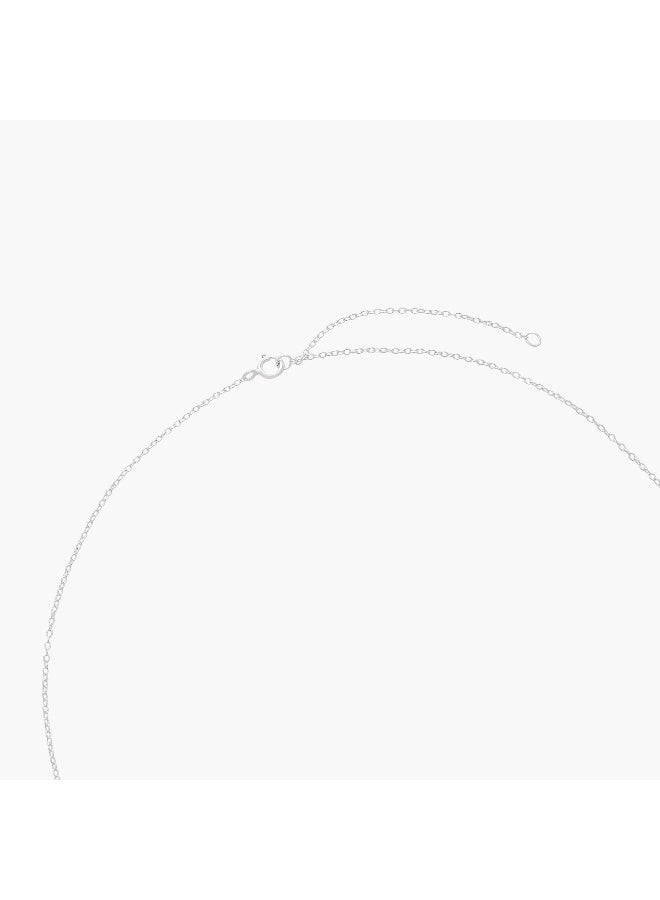 LIFESTYLE Silver Tone Necklace with Drop Pendant - Image 3