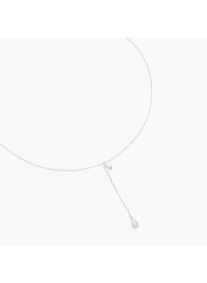 LIFESTYLE Silver Tone Necklace with Drop Pendant - Image 2