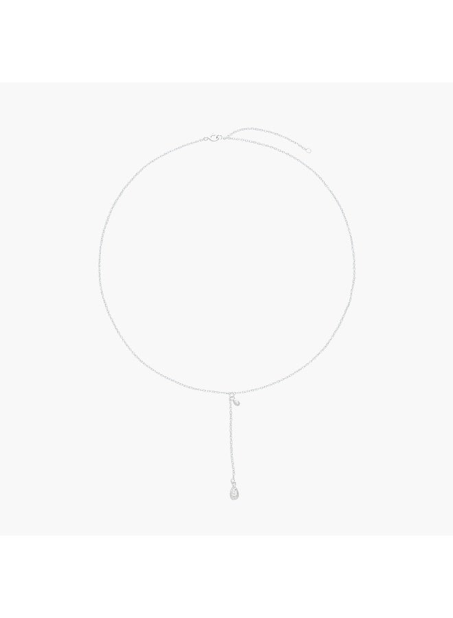 LIFESTYLE Silver Tone Necklace with Drop Pendant - Image 1